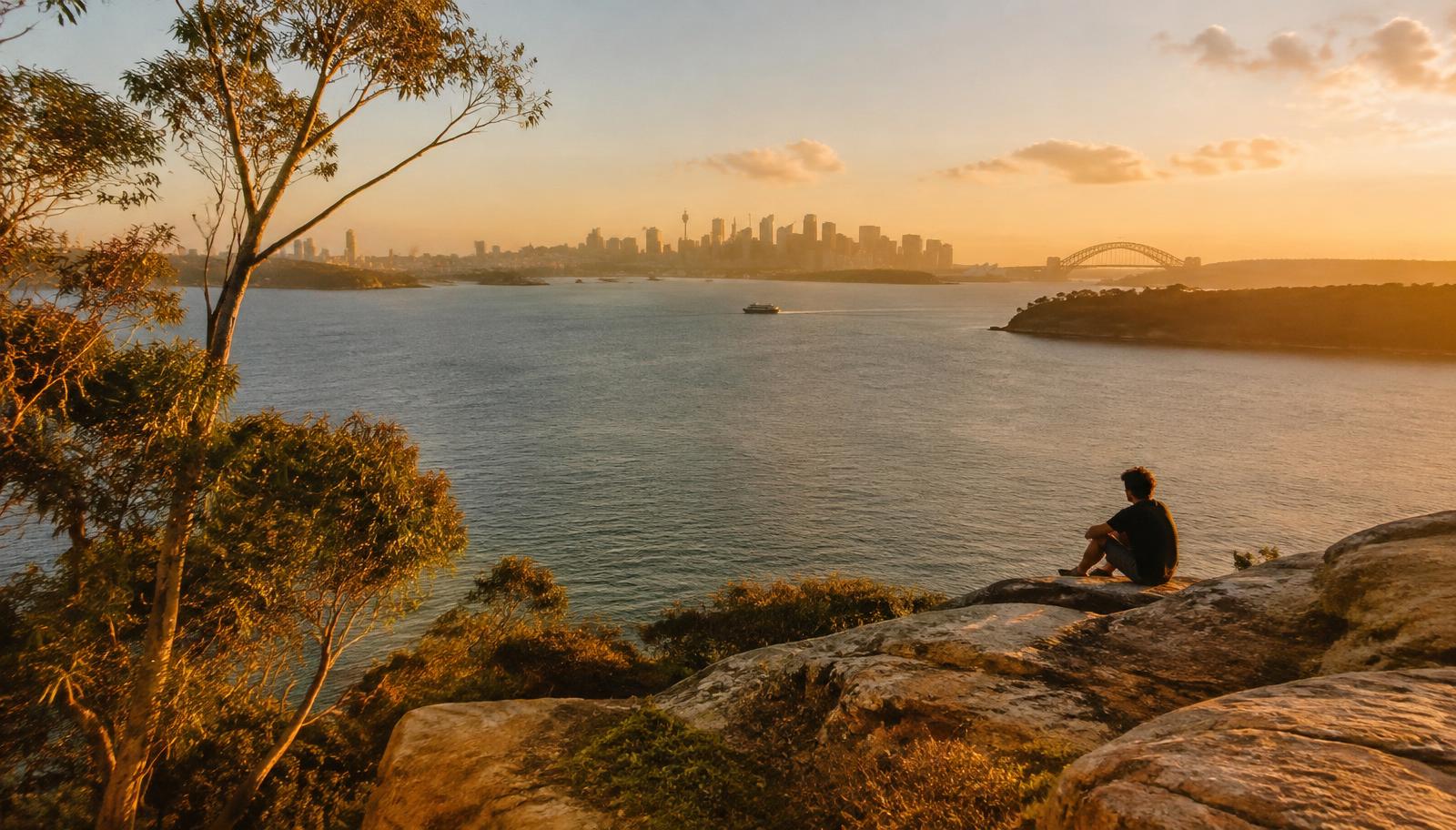 Australian coastline at golden hour